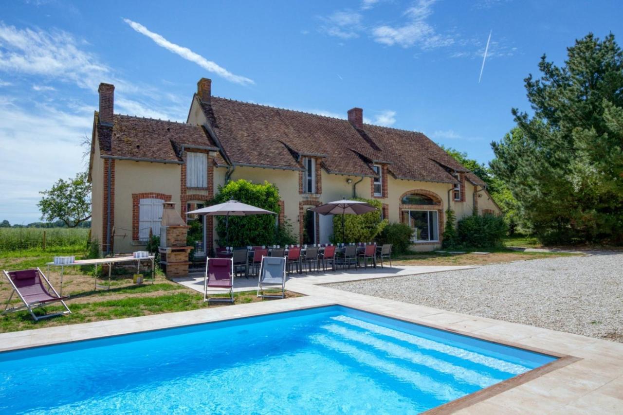 Crazy Villa Le Petit Belair 18 - Heated Pool - Foot - 2H Paris - 30P Aubigny-sur-Nère Exteriér fotografie